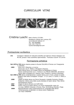 CURRICULUM VITAE DI CRISTINA LUSCHI