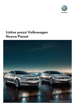 Listino prezzi Volkswagen Nuova Passat