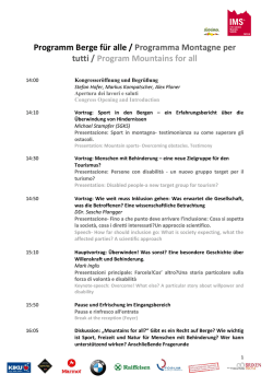 Programm Berge f&uuml;r alle / Programma Montagne per tutti
