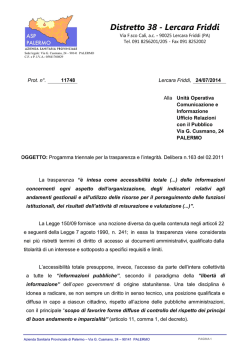 Elenco procedimenti e termini conclusione degli stessi
