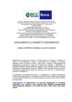 Supplemento al Prospetto