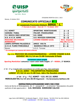 COMUNICATO UFFICIALE N&deg; 2