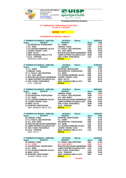 Calendario completo del Campionato Provinciale di Serie C Uisp