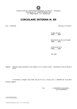 CIRCOLARE INTERNA N. 89