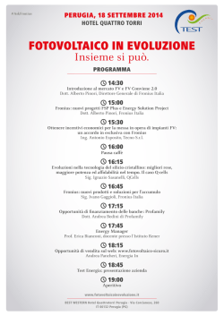 Scarica Programma - Fotovoltaico in evoluzione