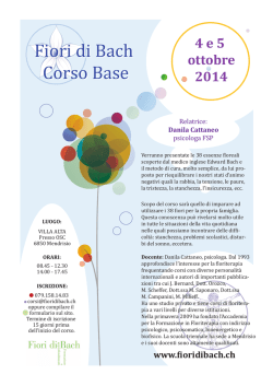 Locandina - Fiori di Bach - Corsi e Approfondimenti