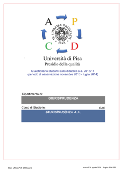 Laurea Magistrale in Giuarisprudenza presso