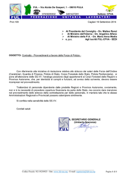 FUL &ndash; Via Alcide De Gasperi, 1 &ndash; 09010 PULA 070/9209302