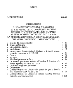 INTRODUZIONE pag. 23 IL SENATUS CONSULTUM Q. IULIO