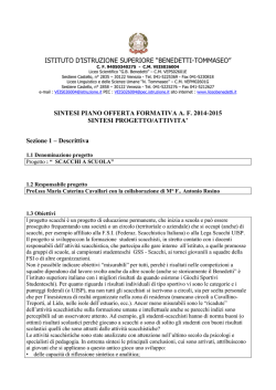 Progetto scacchi 2014-15 - Liceo Scientifico G.B. Benedetti