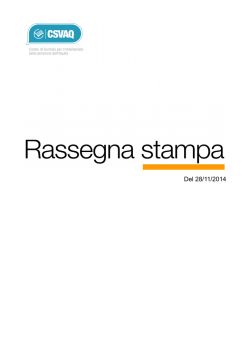 Rassegna stampa del 28 novembre 2014