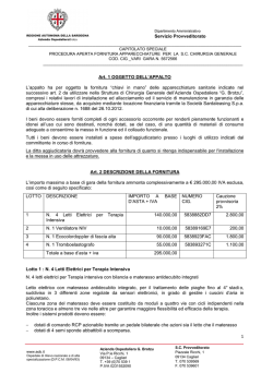 Scarica il Capitolato - Azienda Ospedaliera Brotzu