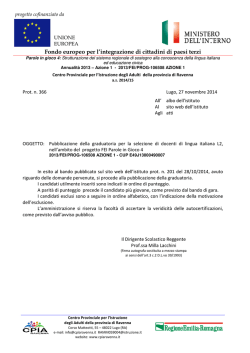 Graduatoria selezione docenti esperti L2