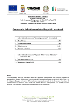 GRADUATORIA DEFINITIVA MEDIATORI GRAVINA E