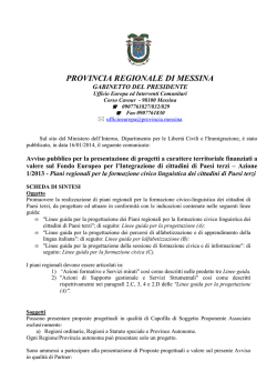 FEI - Azione 1-2013 - piani regionali per la formazione civico