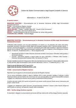 Informativa n. 14/14 - Ordine dei Dottori commercialisti di Genova