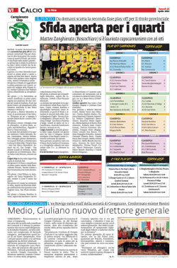 Campionato Uisp Sfida aperta per i quarti