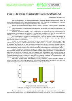 Situazione del cinipide del castagno (Dryocosmus kuriphilus) in FVG