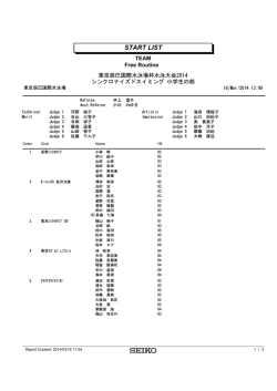 小学生チームスタートリスト