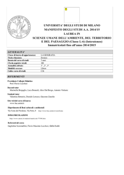 Manifesto degli studi del corso (pdf in italiano)