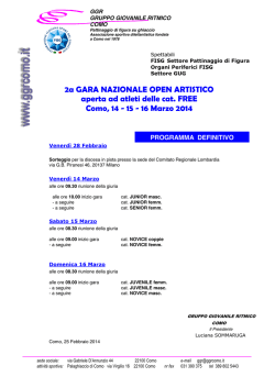 2a GARA NAZIONALE OPEN ARTISTICO aperta ad