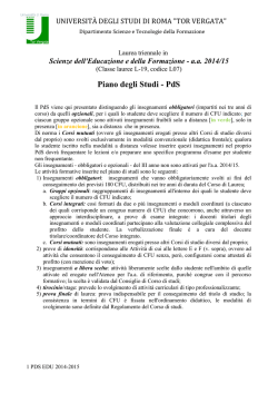 Piano degli Studi - PdS - Dipartimento di Scienze e Tecnologie della