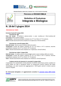 Bollettino di produzione Integrata N&deg;18