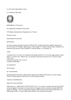 sentenza TAR Veneto 1391 del 2014