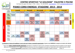 Piano Corsi Energia - Centro Sportivo In Sport