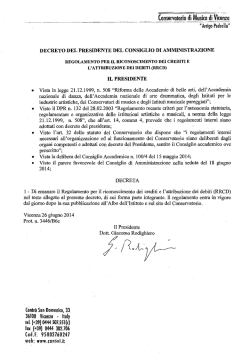 IL PRESIDENTE - Conservatorio Arrigo Pedrollo
