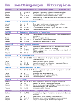 DOMENICA 16 I DOMENICA DI AVVENTO