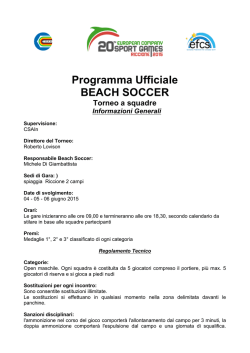 Programma Ufficiale BEACH SOCCER Torneo a squadre