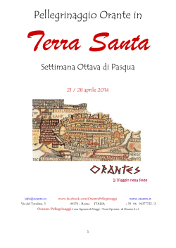 Pellegrinaggio Orante in
