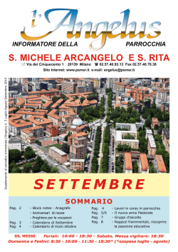 SETTEMBRE - Parrocchia di S. Michele Arcangelo e S. Rita