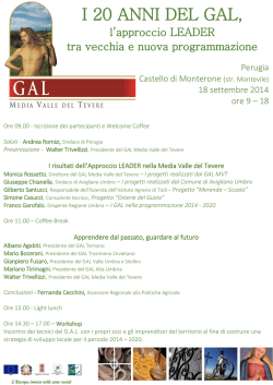 Programma Giornata Seminariale 20 anni GAL - Gal