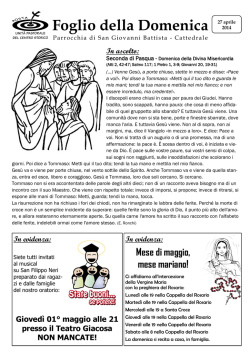 Foglio della Domenica - Cattedrale di Aosta