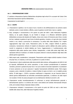 STATUTO TIPO PER ASSOCIAZIONI PUGILISTICHE