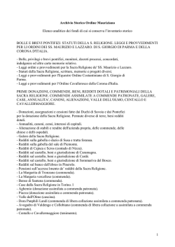 Scarica il Documento - Fondazione Ordine Mauriziano
