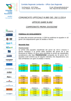 formula campionati di prima divisione