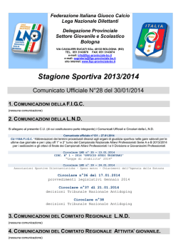 Stagione Sportiva 2013/2014 - FIGC Delegazione Provinciale di