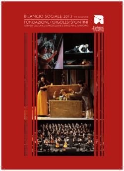 Bilancio Sociale 2013 - Fondazione Pergolesi Spontini