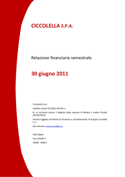30.08.2011 Relazione Finanziaria semestrale al