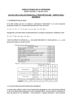 CORSO DI TECNICA DELLE COSTRUZIONI ESERCITAZIONE n&deg; 4
