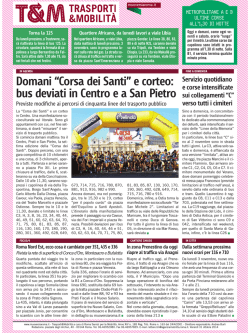 Domani &ldquo;Corsa dei Santi&rdquo; e corteo: bus deviati in