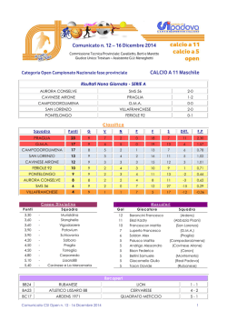Comunicato n. 12 del 16dic2014