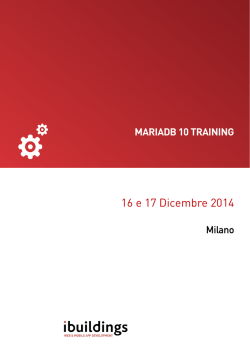 Qui puoi scoprire tutti i dettagli del training su MariaDB.