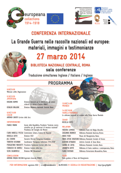 La Grande Guerra nelle raccolte nazionali ed europee