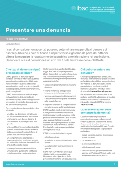 Presentare una denuncia - Independent broad