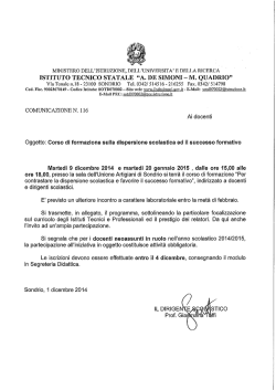 Corso di Formazione su dispersione scolastica e