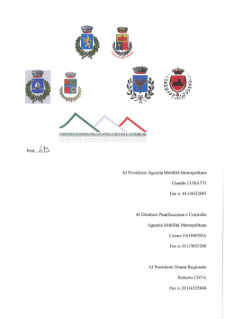 Al Presidente Agenzia Mobilit&agrave; Metropolitana Claudio LUBATTI